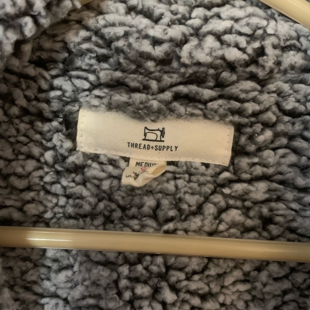 Thread & Supply Drape Open Front Sherpa Cardigan - image 2